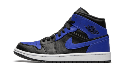 Air Jordan Air Jordan 1 Mid Hyper Royal Tumbled Leather czarno-niebieski - widok główny z boku | Saturaise.com