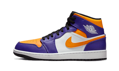 Air Jordan Air Jordan 1 Mid Lakers (2022) czarny-biały - widok główny z boku | Saturaise.com