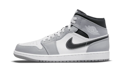 Air Jordan Air Jordan 1 Mid Light Smoke Grey Anthracite biały-czerwony - widok główny z boku | Saturaise.com