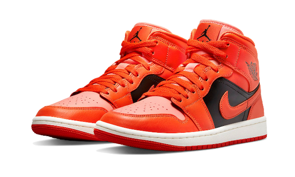 Air Jordan 1 Mid Orange Black - Kup oryginalne Air Jordan 1 Mid Orange Black DM3381-600 - widok z drugiego boku - Sneakersy