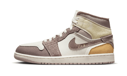 Air Jordan Air Jordan 1 Mid SE Craft Sail Taupe Haze biały-czerwony - widok główny z boku | Saturaise.com