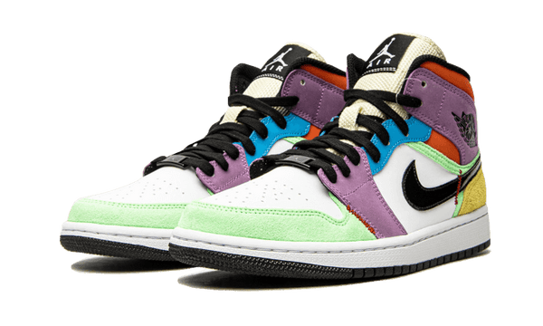 Air Jordan 1 Mid SE Lightbulb - Kup oryginalne Air Jordan 1 Mid SE Lightbulb CW1140-100 - widok z drugiego boku - Sneakersy