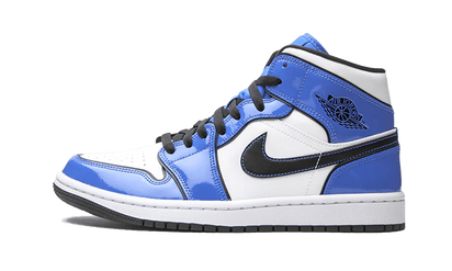 Air Jordan Air Jordan 1 Mid Signal Blue czarny-biały - widok główny z boku | Saturaise.com