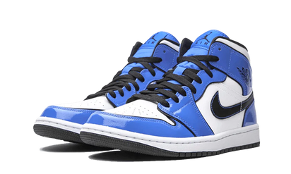 Kup oryginalne Air Jordan 1 Mid Signal Blue 555112-401 - widok z drugiego boku - Sneakersy