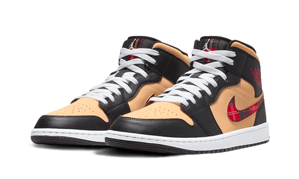 Air Jordan 1 Mid SE Tartan Swoosh - Kup oryginalne Air Jordan 1 Mid SE Tartan Swoosh DZ5329-001 - widok z drugiego boku - Sneakersy