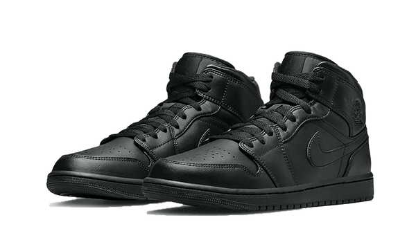 Air Jordan 1 Mid Triple Black (2022) - Kup oryginalne Air Jordan 1 Mid Triple Black (2022) 554724-093 - widok z drugiego boku - Sneakersy