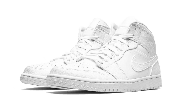 Air Jordan 1 Mid Triple White (2020) - Kup oryginalne Air Jordan 1 Mid Triple White (2020) 554724-130 - widok z drugiego boku - Sneakersy