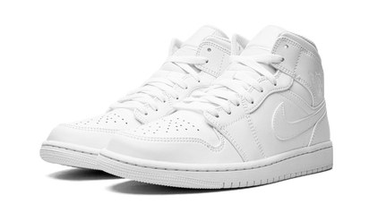 Kup oryginalne Air Jordan 1 Mid Triple White (2022) 554724-136 - widok z drugiego boku - Sneakersy
