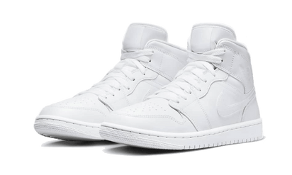 Kup oryginalne Air Jordan 1 Mid Triple White Patent Swoosh DV0991-111 - widok z drugiego boku - Sneakersy
