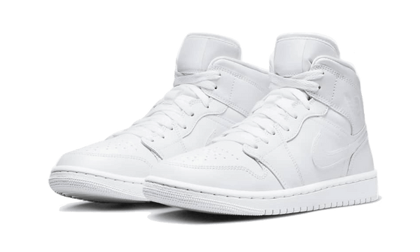 Air Jordan 1 Mid Triple White Patent Swoosh - Kup oryginalne Air Jordan 1 Mid Triple White Patent Swoosh DV0991-111 - widok z drugiego boku - Sneakersy