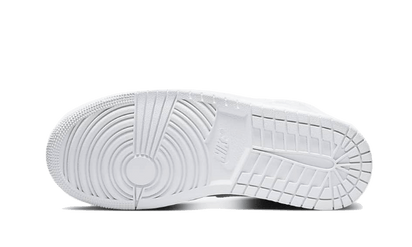 Buty Air Jordan Air Jordan 1 Mid Triple White Patent Swoosh - widok z przodu - Rozmiary EU