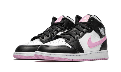 Kup oryginalne Air Jordan 1 Mid White Black Light Arctic Pink (GS) 555112-103 - widok z drugiego boku - Sneakersy