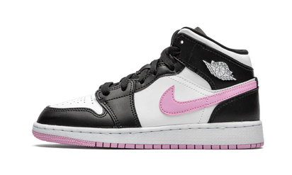 Air Jordan Air Jordan 1 Mid White Black Light Arctic Pink (GS) czarny-biały - widok główny z boku | Saturaise.com