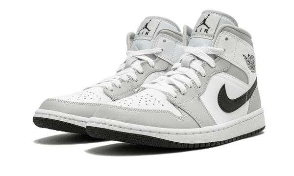 Air Jordan 1 Mid White Light Smoke Grey - Kup oryginalne Air Jordan 1 Mid White Light Smoke Grey BQ6472-015 - widok z drugiego boku - Sneakersy