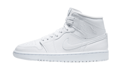 Air Jordan Air Jordan 1 Mid White Snakeskin biały-czerwony - widok główny z boku | Saturaise.com