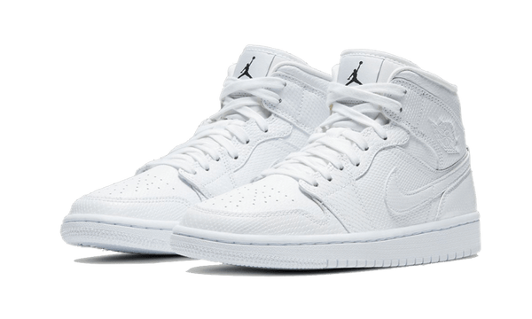 Air Jordan 1 Mid White Snakeskin - Kup oryginalne Air Jordan 1 Mid White Snakeskin BQ6472-110 - widok z drugiego boku - Sneakersy