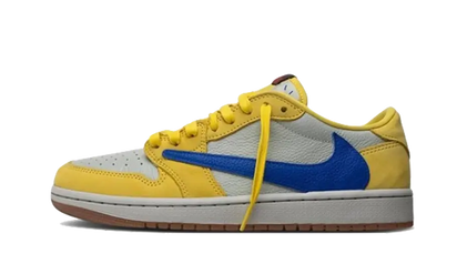 Air Jordan Air Jordan 1 Retro Low OG SP Travis Scott Canary brązowo-biały - widok główny z boku | Saturaise.com