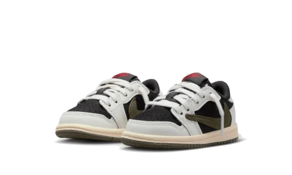 Air Jordan 1 Retro Low OG SP Travis Scott Olive Bébé (TD) - Kup oryginalne Air Jordan 1 Retro Low OG SP Travis Scott Olive Bébé (TD) DZ5908-106 - widok z drugiego boku - Sneakersy