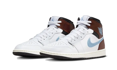 Kup oryginalne Air Jordan 1 Retro Mid SE Brown Blue Grey FQ7831-142 - widok z drugiego boku - Sneakersy