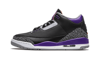 Air Jordan Air Jordan 3 Retro Black Court Purple fioletowo-biały - widok główny z boku | Saturaise.com