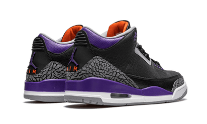 Buty Air Jordan Air Jordan 3 Retro Black Court Purple - widok z przodu - Rozmiary EU