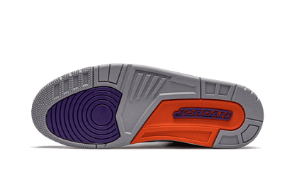 100% Oryginalne Air Jordan 3 Retro Black Court Purple - widok z tyłu - 1400.00 PLN