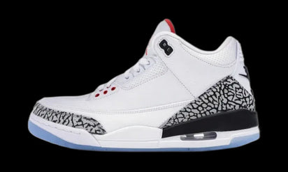 Air Jordan Air Jordan 3 Retro Free Throw Line White Cement szaro-czarny - widok główny z boku | Saturaise.com