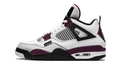 Air Jordan Air Jordan 4 PSG Neutral Grey Bordeaux czarny-biały - widok główny z boku | Saturaise.com