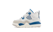 Air Jordan Air Jordan 4 Retro Military Blue (2024) Bébé (TD) biało-pomarańczowy - widok główny z boku | Saturaise.com