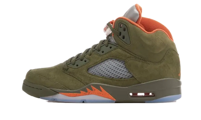 Air Jordan Air Jordan 5 Retro Olive zielony-pomarańczowy - widok główny z boku | Saturaise.com
