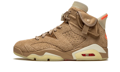 Air Jordan Air Jordan 6 Retro Travis Scott British Khaki brązowo-biały - widok główny z boku | Saturaise.com