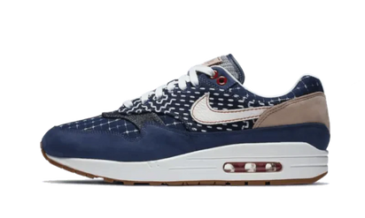Yeezy Air Max 1 Denham biały-niebieski - widok główny z boku | Saturaise.com