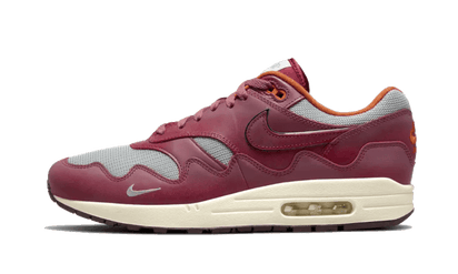 Nike Air Max 1 Patta Rush Maroon srebrny-burgundowy - widok główny z boku | Saturaise.com