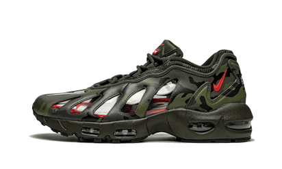 Nike Air Max 96 Dark Army Supreme czarny-biały - widok główny z boku | Saturaise.com