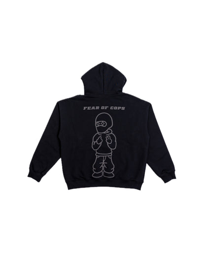 Saturaise Mizuri Fear Of Cops Hoodie Black - widok główny z boku - Streetwear