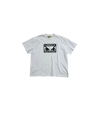 Corteiz Corteiz No Fear Tee White czarny-biały - widok główny z boku | Saturaise.com