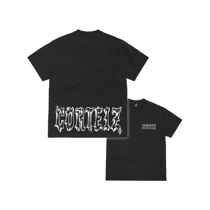 Corteiz Corteiz Gothic Tee Black czarny-biały - widok główny z boku | Saturaise.com