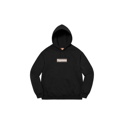 Supreme Supreme Burberry Box Logo Hoodie Black - widok główny z boku - Streetwear