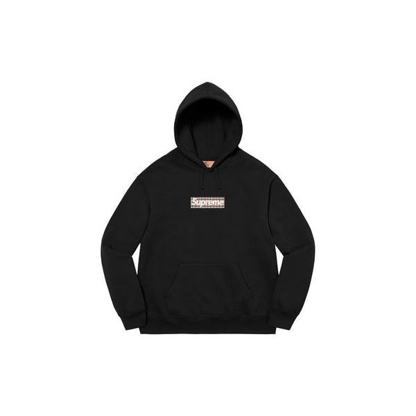 Supreme Burberry Box Logo Hoodie Black