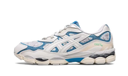 Asics Gel-NYC White Dolphin Blue biały-niebieski - widok główny z boku | Saturaise.com