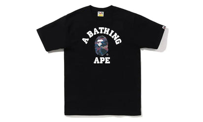 Bape BAPE Grid Camo College Tee (FW22) Black Purple czarny-fioletowy - widok główny z boku | Saturaise.com