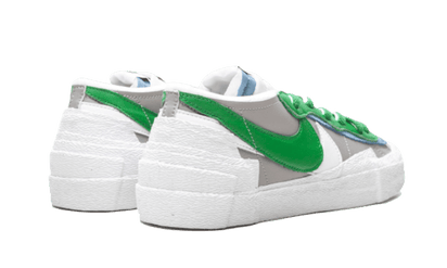 Buty Nike Blazer Low Sacai Medium Grey Classic Green - widok z przodu - Rozmiary EU