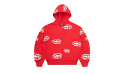 Bluza Z Kapturem Corteiz x Denim Tears Island Wreath Zip Hoodie Red