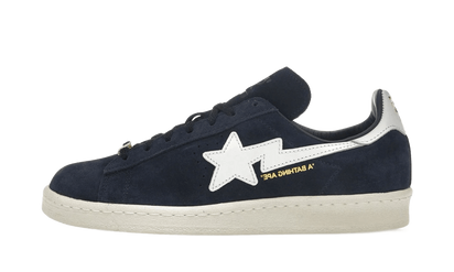 Adidas Campus 80s Bape Collegiate Navy biały-granatowy - widok główny z boku | Saturaise.com