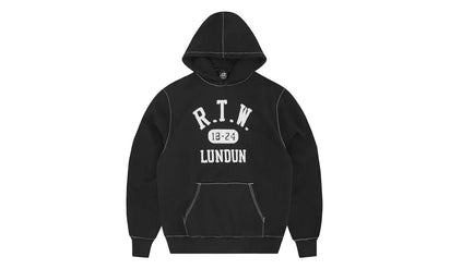 Corteiz Corteiz RTW College Hoodie Black czarny-biały - widok główny z boku | Saturaise.com