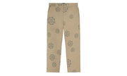 Stussy Denim Tears x Stussy Double S Wreath Chino Pant Khaki Brown brązowy-khaki - widok główny z boku | Saturaise.com