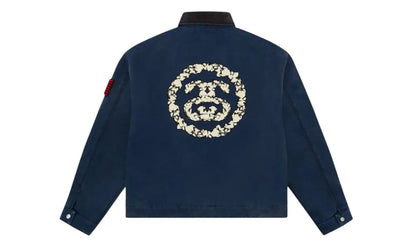 Kup oryginalne Denim Tears x Stussy Never Renege Canvas Work Jacket Navy/Black DT-DTXSNR-BBLACK - widok z drugiego boku - Sne