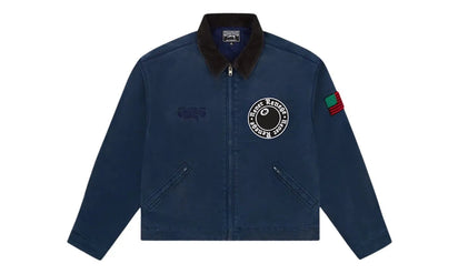 Stussy Denim Tears x Stussy Never Renege Canvas Work Jacket Navy/Black czarny-granatowy - widok główny z boku | Saturaise.com