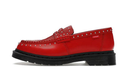 Yeezy Dr. Martens Studded Penton Loafer Supreme Red czerwony - widok główny z boku | Saturaise.com