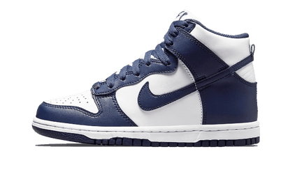 Nike Dunk High Midnight Navy biały-granatowy - widok główny z boku | Saturaise.com